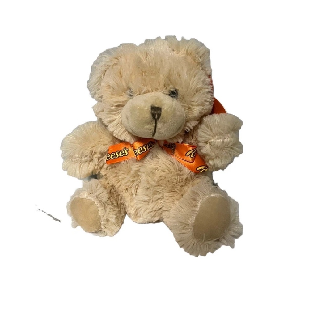 Beige Plush Teddy Bear with Branded Bow